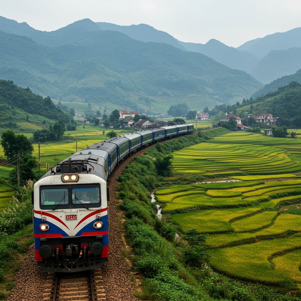 Hanoi to Sapa train view